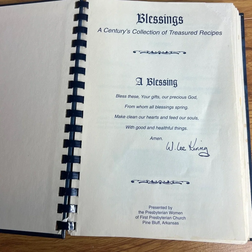 Vtg 1999 Blessings First Presbyterian Church Recipe Collection Book Hard Cover‎